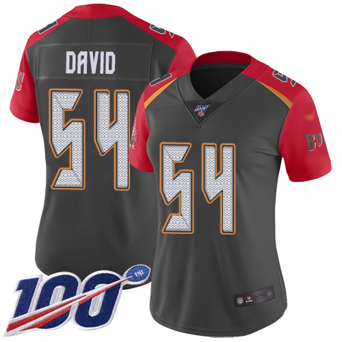Nike Buccaneers #54 Lavonte David Gray Women's Stitched NFL Limited Inverted Legend 100th Season Jersey Nike Buccaneers #54 Lavonte David Gray Women's Stitched NFL Limited Inverted Legend 100th Season Jersey