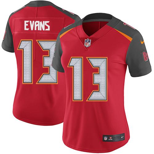Nike Buccaneers #13 Mike Evans Red Team Color Women's Stitched NFL Vapor Untouchable Limited Jersey Nike Buccaneers #13 Mike Evans Red Team Color Women's Stitched NFL Vapor Untouchable Limited Jersey