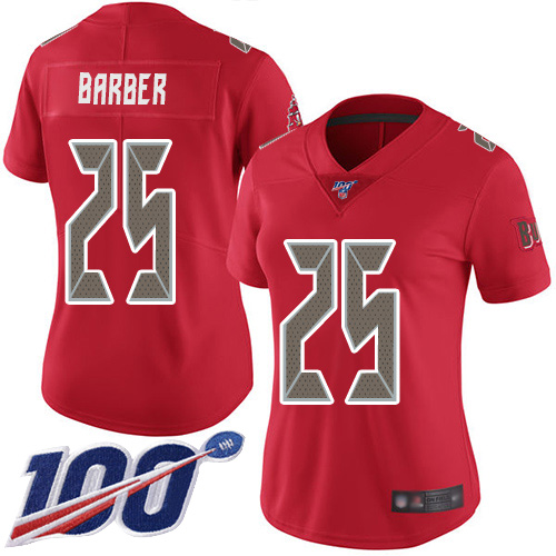 Nike Buccaneers #25 Peyton Barber Red Women's Stitched NFL Limited Rush 100th Season Jersey Nike Buccaneers #25 Peyton Barber Red Women's Stitched NFL Limited Rush 100th Season Jersey