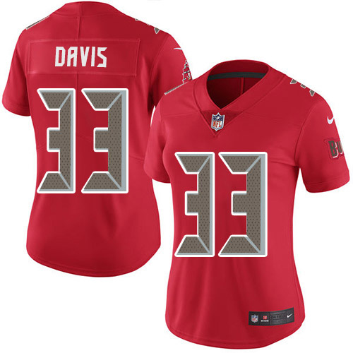 Nike Buccaneers #33 Carlton Davis III Red Women's Stitched NFL Limited Rush Jersey Nike Buccaneers #33 Carlton Davis III Red Women's Stitched NFL Limited Rush Jersey