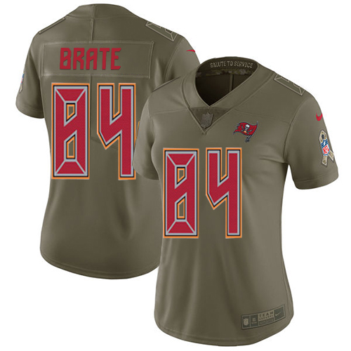 Nike Buccaneers #84 Cameron Brate Olive Women's Stitched NFL Limited 2017 Salute to Service Jersey Nike Buccaneers #84 Cameron Brate Olive Women's Stitched NFL Limited 2017 Salute to Service Jersey