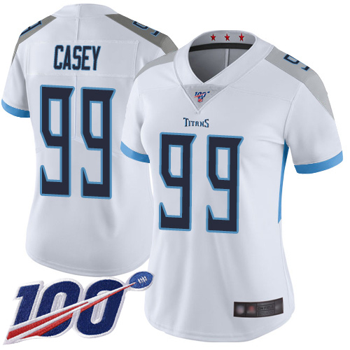 Nike Titans #99 Jurrell Casey White Women's Stitched NFL 100th Season Vapor Limited Jersey Nike Titans #99 Jurrell Casey White Women's Stitched NFL 100th Season Vapor Limited Jersey