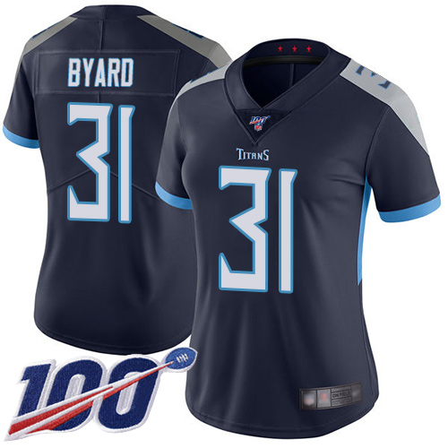 Nike Titans #31 Kevin Byard Navy Blue Team Color Women's Stitched NFL 100th Season Vapor Limited Jersey Nike Titans #31 Kevin Byard Navy Blue Team Color Women's Stitched NFL 100th Season Vapor Limited Jersey