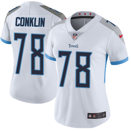 Nike Titans #78 Jack Conklin White Women's Stitched NFL Vapor Untouchable Limited Jersey Nike Titans #78 Jack Conklin White Women's Stitched NFL Vapor Untouchable Limited Jersey