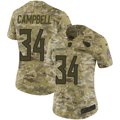 Nike Titans #34 Earl Campbell Camo Women's Stitched NFL Limited 2018 Salute to Service Jersey Nike Titans #34 Earl Campbell Camo Women's Stitched NFL Limited 2018 Salute to Service Jersey