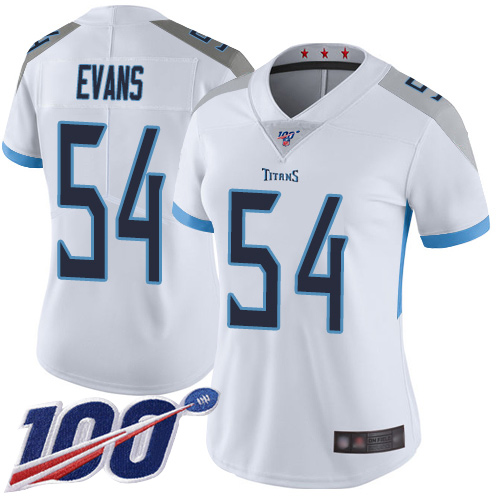 Nike Titans #54 Rashaan Evans White Women's Stitched NFL 100th Season Vapor Limited Jersey Nike Titans #54 Rashaan Evans White Women's Stitched NFL 100th Season Vapor Limited Jersey