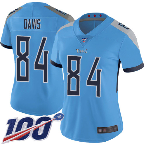 Nike Titans #84 Corey Davis Light Blue Alternate Women's Stitched NFL 100th Season Vapor Limited Jersey Nike Titans #84 Corey Davis Light Blue Alternate Women's Stitched NFL 100th Season Vapor Limited Jersey
