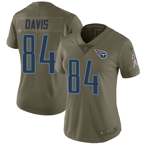 Nike Titans #84 Corey Davis Olive Women's Stitched NFL Limited 2017 Salute to Service Jersey Nike Titans #84 Corey Davis Olive Women's Stitched NFL Limited 2017 Salute to Service Jersey
