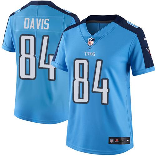 Nike Titans #84 Corey Davis Light Blue Women's Stitched NFL Limited Rush Jersey Nike Titans #84 Corey Davis Light Blue Women's Stitched NFL Limited Rush Jersey
