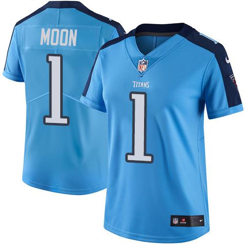 Nike Titans #1 Warren Moon Light Blue Women's Stitched NFL Limited Rush Jersey Nike Titans #1 Warren Moon Light Blue Women's Stitched NFL Limited Rush Jersey