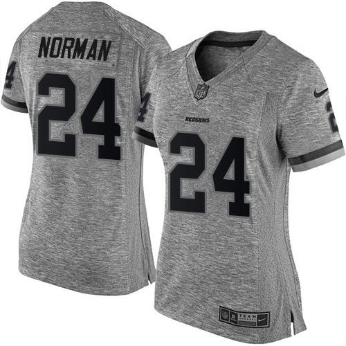 Nike Redskins #24 Josh Norman Gray Women's Stitched NFL Limited Gridiron Gray Jersey Nike Redskins #24 Josh Norman Gray Women's Stitched NFL Limited Gridiron Gray Jersey