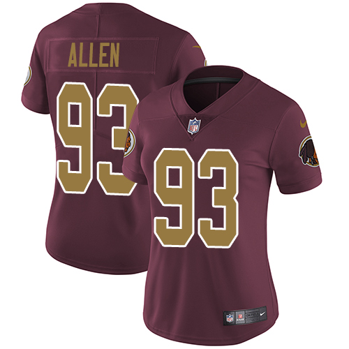 Nike Redskins #93 Jonathan Allen Burgundy Red Alternate Women's Stitched NFL Vapor Untouchable Limited Jersey Nike Redskins #93 Jonathan Allen Burgundy Red Alternate Women's Stitched NFL Vapor Untouchable Limited Jersey