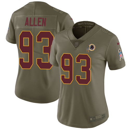 Nike Redskins #93 Jonathan Allen Olive Women's Stitched NFL Limited 2017 Salute to Service Jersey Nike Redskins #93 Jonathan Allen Olive Women's Stitched NFL Limited 2017 Salute to Service Jersey
