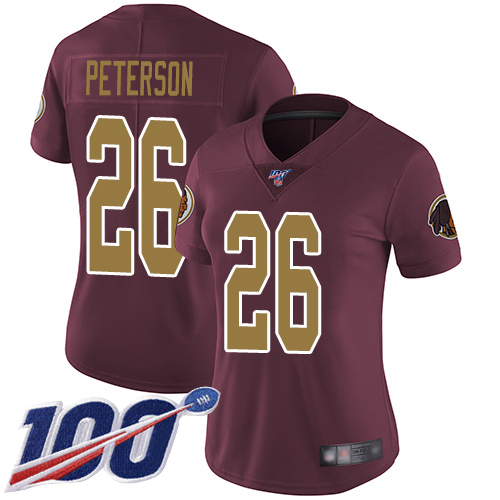 Nike Redskins #26 Adrian Peterson Burgundy Red Alternate Women's Stitched NFL 100th Season Vapor Limited Jersey Nike Redskins #26 Adrian Peterson Burgundy Red Alternate Women's Stitched NFL 100th Season Vapor Limited Jersey