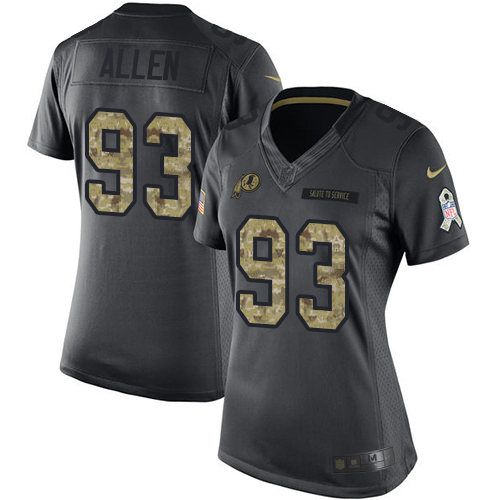 Nike Redskins #93 Jonathan Allen Black Women's Stitched NFL Limited 2016 Salute to Service Jersey Nike Redskins #93 Jonathan Allen Black Women's Stitched NFL Limited 2016 Salute to Service Jersey