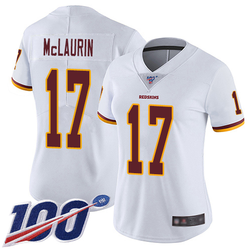 Nike Redskins #17 Terry McLaurin White Women's Stitched NFL 100th Season Vapor Limited Jersey Nike Redskins #17 Terry McLaurin White Women's Stitched NFL 100th Season Vapor Limited Jersey