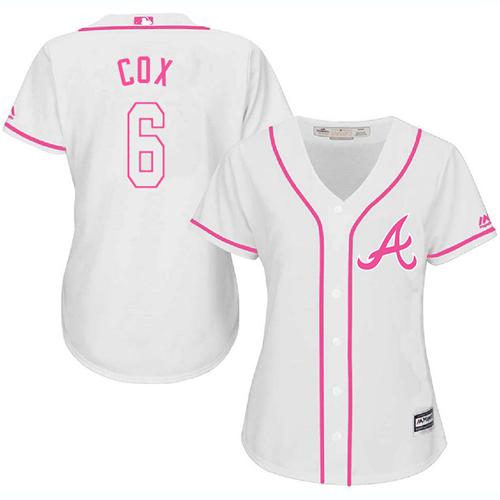 Braves #6 Bobby Cox White/Pink Fashion Women's Stitched MLB Jersey Braves #6 Bobby Cox White/Pink Fashion Women's Stitched MLB Jersey