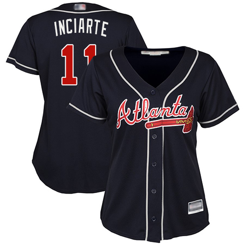 Braves #11 Ender Inciarte Navy Blue Alternate Women's Stitched MLB Jersey Braves #11 Ender Inciarte Navy Blue Alternate Women's Stitched MLB Jersey