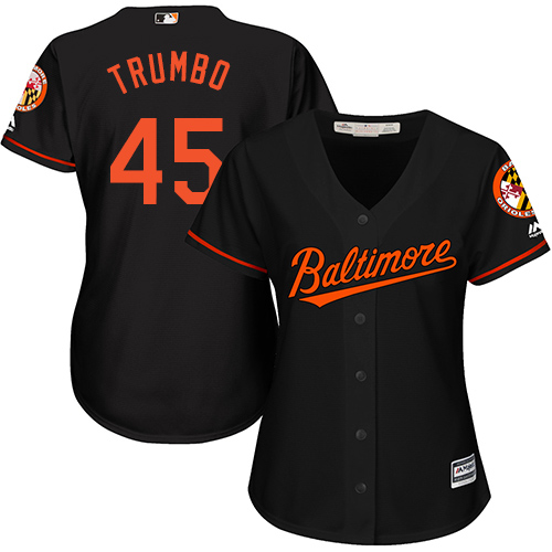 Orioles #45 Mark Trumbo Black Alternate Women's Stitched MLB Jersey Orioles #45 Mark Trumbo Black Alternate Women's Stitched MLB Jersey