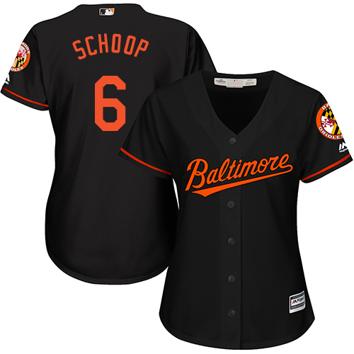 Orioles #6 Jonathan Schoop Black Alternate Women's Stitched MLB Jersey Orioles #6 Jonathan Schoop Black Alternate Women's Stitched MLB Jersey