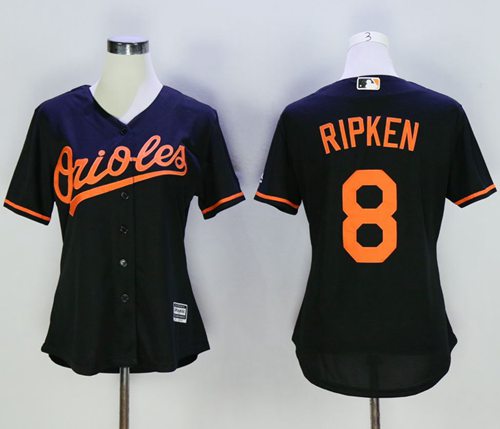 Orioles #8 Cal Ripken Black Women's Alternate Stitched MLB Jersey Orioles #8 Cal Ripken Black Women's Alternate Stitched MLB Jersey