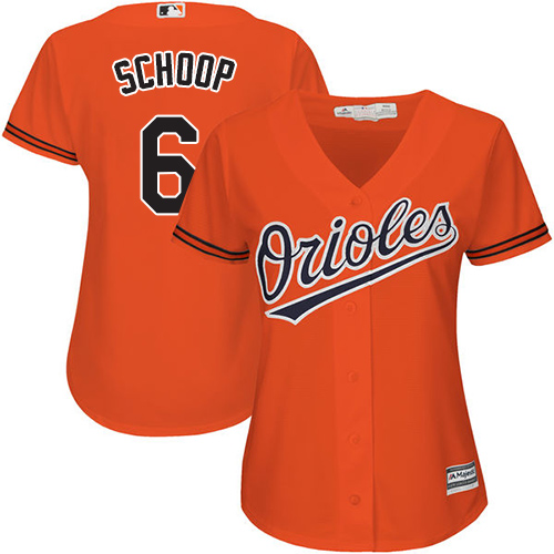 Orioles #6 Jonathan Schoop Orange Alternate Women's Stitched MLB Jersey Orioles #6 Jonathan Schoop Orange Alternate Women's Stitched MLB Jersey