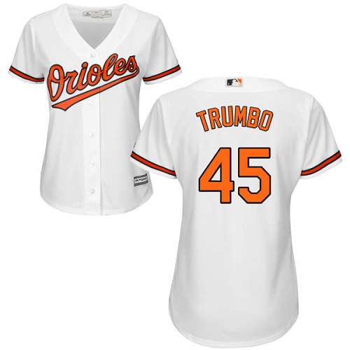 Orioles #45 Mark Trumbo White Home Women's Stitched MLB Jersey Orioles #45 Mark Trumbo White Home Women's Stitched MLB Jersey