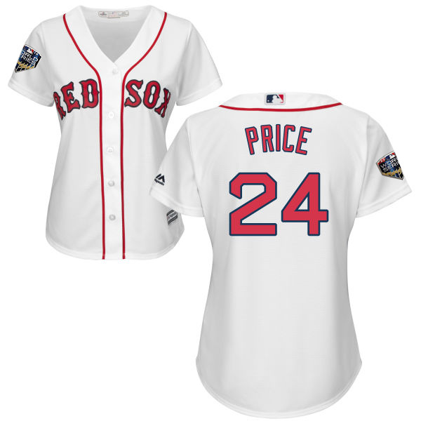 Red Sox #24 David Price White Home 2018 World Series Women's Stitched MLB Jersey Red Sox #24 David Price White Home 2018 World Series Women's Stitched MLB Jersey