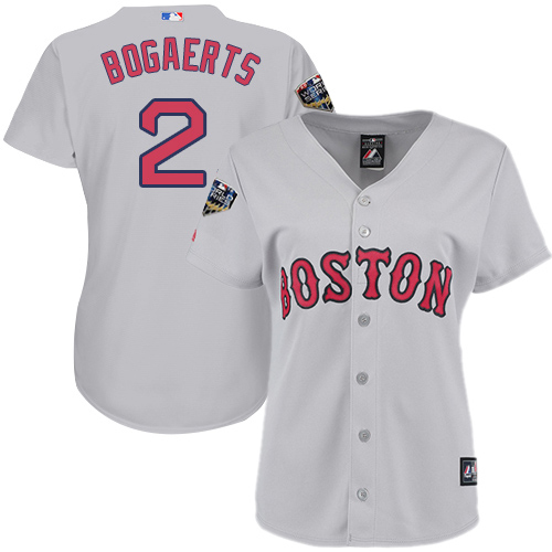 Red Sox #2 Xander Bogaerts Grey Road 2018 World Series Women's Stitched MLB Jersey Red Sox #2 Xander Bogaerts Grey Road 2018 World Series Women's Stitched MLB Jersey
