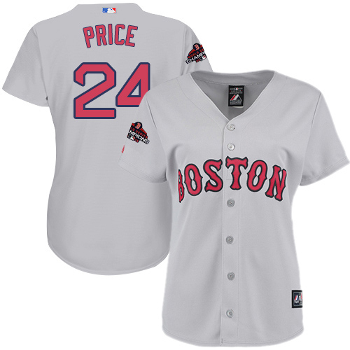 Red Sox #24 David Price Grey Road 2018 World Series Champions Women's Stitched MLB Jersey Red Sox #24 David Price Grey Road 2018 World Series Champions Women's Stitched MLB Jersey