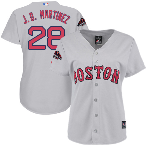 Red Sox #28 J. D. Martinez Grey Road 2018 World Series Champions Women's Stitched MLB Jersey Red Sox #28 J. D. Martinez Grey Road 2018 World Series Champions Women's Stitched MLB Jersey
