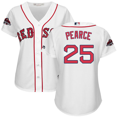 Red Sox #25 Steve Pearce White Home 2018 World Series Champions Women's Stitched MLB Jersey Red Sox #25 Steve Pearce White Home 2018 World Series Champions Women's Stitched MLB Jersey