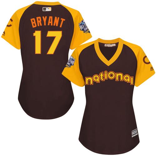 Cubs #17 Kris Bryant Brown 2016 All-Star National League Women's Stitched MLB Jersey Cubs #17 Kris Bryant Brown 2016 All-Star National League Women's Stitched MLB Jersey