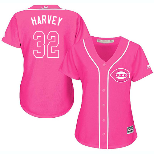 Reds #32 Matt Harvey Pink Fashion Women's Stitched MLB Jersey Reds #32 Matt Harvey Pink Fashion Women's Stitched MLB Jersey