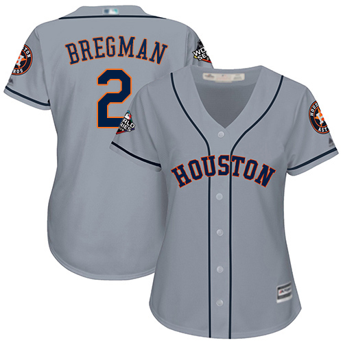 Astros #2 Alex Bregman Grey Road 2019 World Series Bound Women's Stitched MLB Jersey Astros #2 Alex Bregman Grey Road 2019 World Series Bound Women's Stitched MLB Jersey