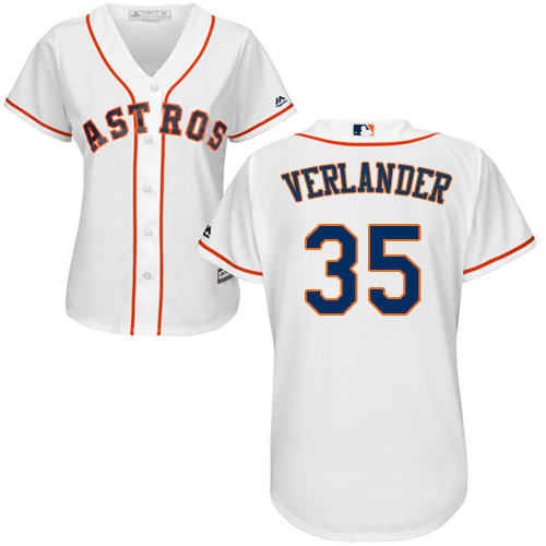 Astros #35 Justin Verlander White Home Women's Stitched MLB Jersey Astros #35 Justin Verlander White Home Women's Stitched MLB Jersey