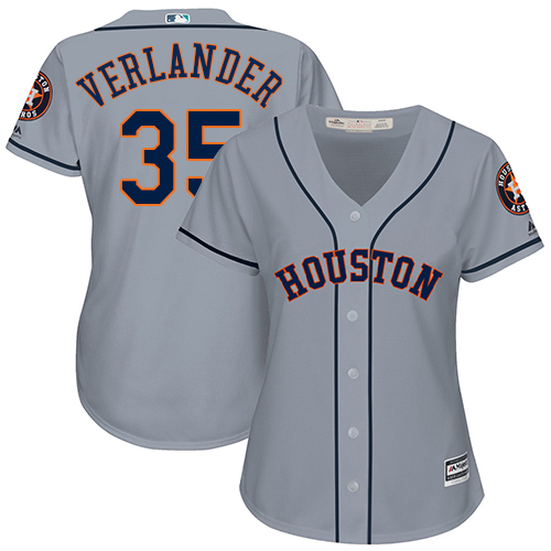 Astros #35 Justin Verlander Grey Road Women's Stitched MLB Jersey Astros #35 Justin Verlander Grey Road Women's Stitched MLB Jersey