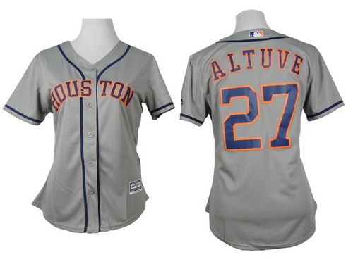 Astros #27 Jose Altuve Grey Road Women's Stitched MLB Jersey Astros #27 Jose Altuve Grey Road Women's Stitched MLB Jersey