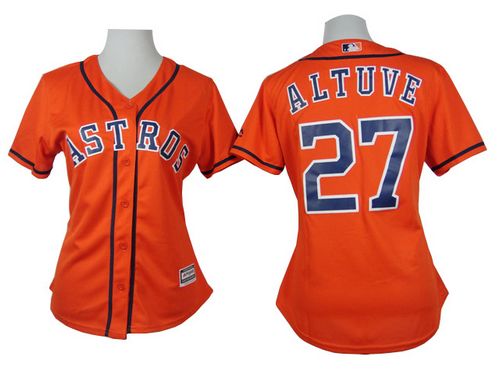 Astros #27 Jose Altuve Orange Alternate Women's Stitched MLB Jersey Astros #27 Jose Altuve Orange Alternate Women's Stitched MLB Jersey