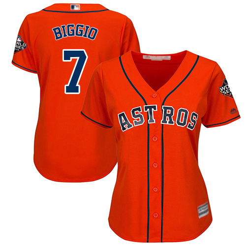 Astros #7 Craig Biggio Orange Alternate 2019 World Series Bound Women's Stitched MLB Jersey Astros #7 Craig Biggio Orange Alternate 2019 World Series Bound Women's Stitched MLB Jersey