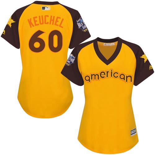 Astros #60 Dallas Keuchel Gold 2016 All-Star American League Women's Stitched MLB Jersey Astros #60 Dallas Keuchel Gold 2016 All-Star American League Women's Stitched MLB Jersey