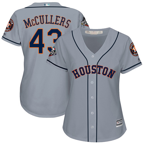 Astros #43 Lance McCullers Grey Road 2019 World Series Bound Women's Stitched MLB Jersey Astros #43 Lance McCullers Grey Road 2019 World Series Bound Women's Stitched MLB Jersey