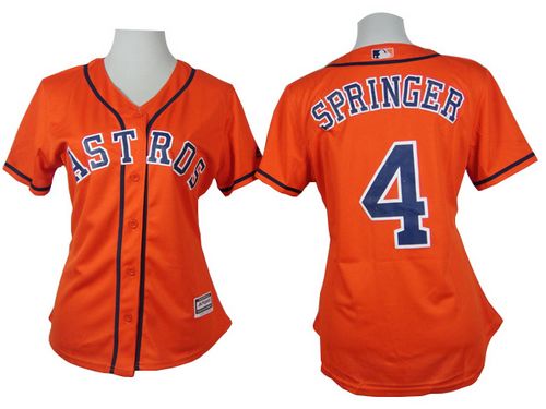 Astros #4 George Springer Orange Alternate Women's Stitched MLB Jersey Astros #4 George Springer Orange Alternate Women's Stitched MLB Jersey