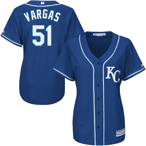 Royals #51 Jason Vargas Royal Blue Alternate Women's Stitched MLB Jersey Royals #51 Jason Vargas Royal Blue Alternate Women's Stitched MLB Jersey