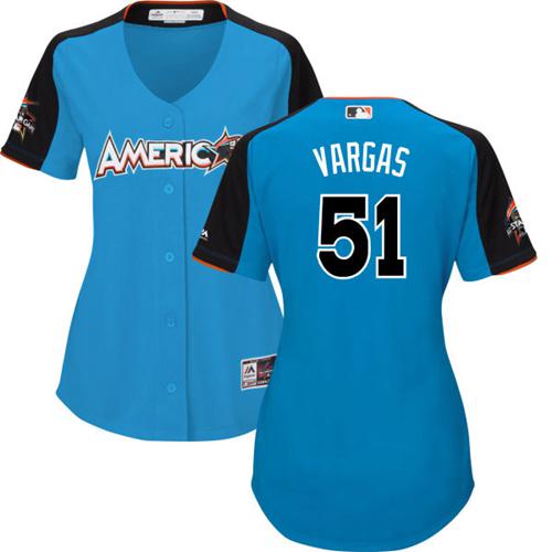 Royals #51 Jason Vargas Blue 2017 All-Star American League Women's Stitched MLB Jersey Royals #51 Jason Vargas Blue 2017 All-Star American League Women's Stitched MLB Jersey
