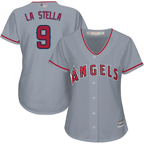 Angels #9 Tommy La Stella Grey Road Women's Stitched MLB Jersey Angels #9 Tommy La Stella Grey Road Women's Stitched MLB Jersey