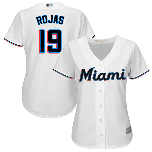 Marlins #19 Miguel Rojas White Home Women's Stitched MLB Jersey Marlins #19 Miguel Rojas White Home Women's Stitched MLB Jersey