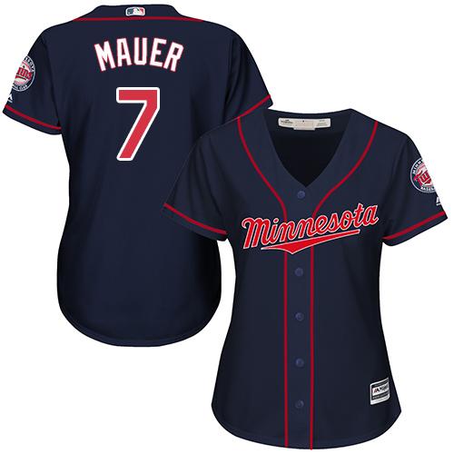 Twins #7 Joe Mauer Navy Blue Alternate Women's Stitched MLB Jersey Twins #7 Joe Mauer Navy Blue Alternate Women's Stitched MLB Jersey