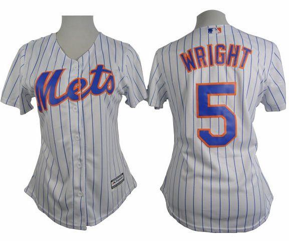 Mets #5 David Wright White(Blue Strip) Women's Home Stitched MLB Jersey Mets #5 David Wright White(Blue Strip) Women's Home Stitched MLB Jersey