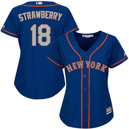 Mets #18 Darryl Strawberry Blue(Grey NO.) Alternate Women's Stitched MLB Jersey Mets #18 Darryl Strawberry Blue(Grey NO.) Alternate Women's Stitched MLB Jersey
